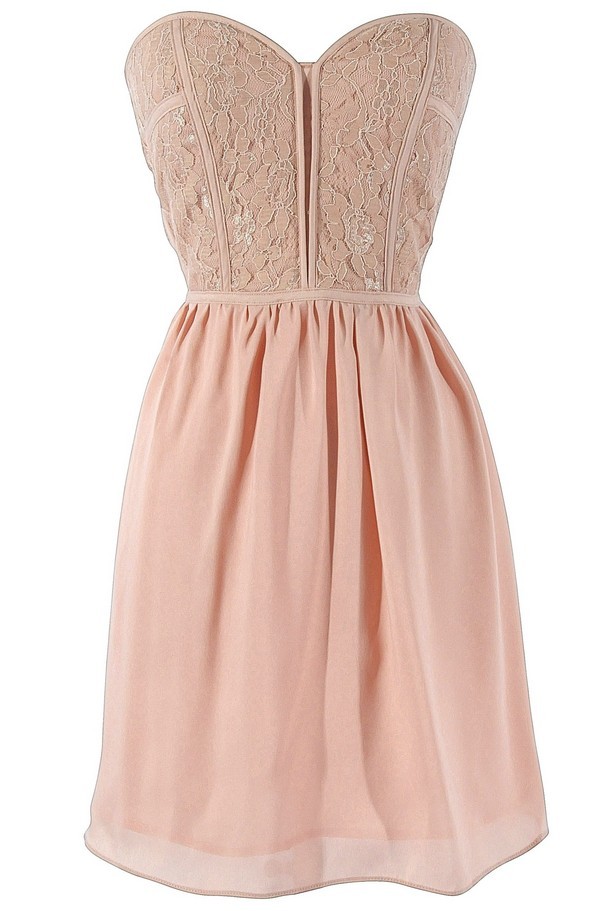 Sweetheart Strapless Applique Pleated A-line Mini Dress Dusty Rose